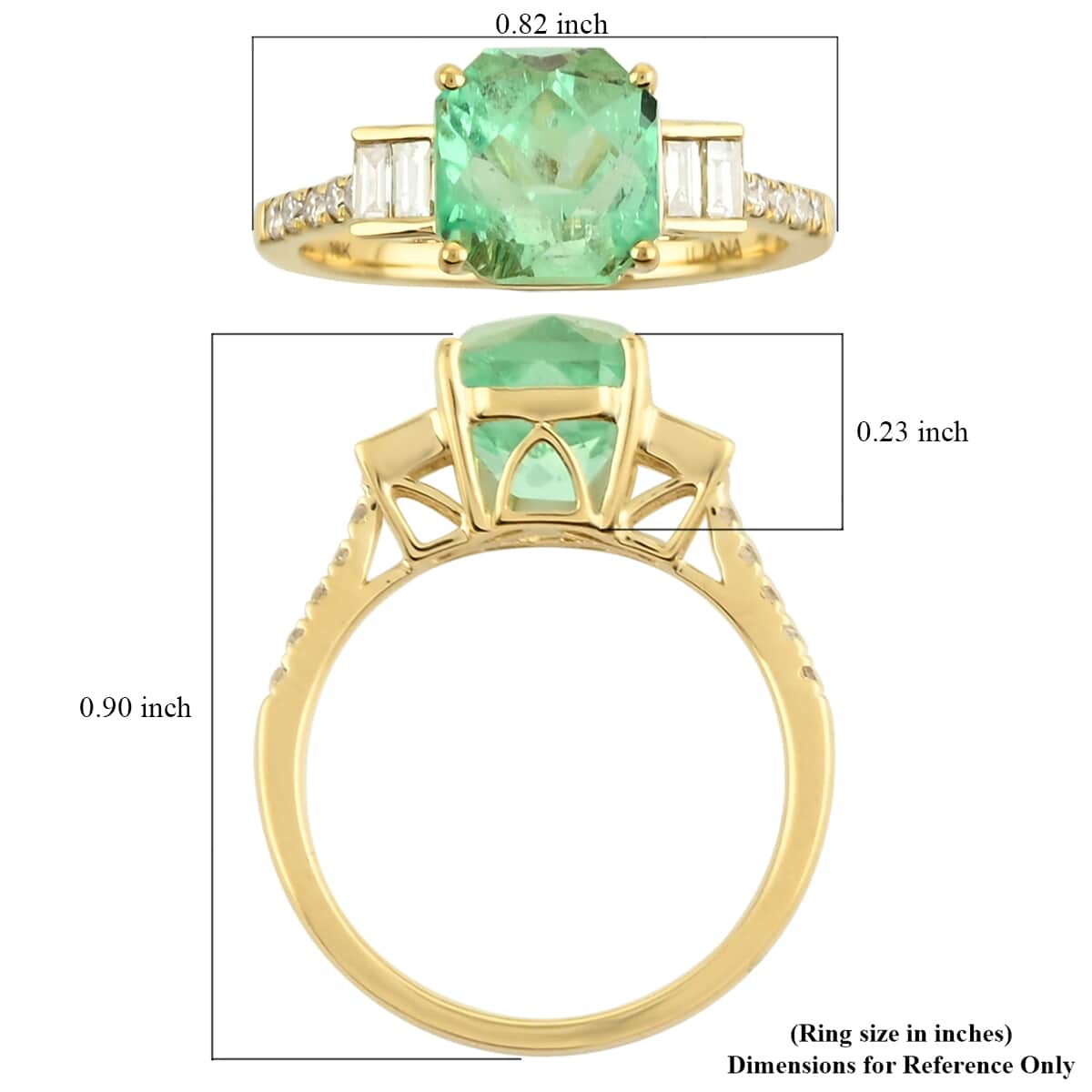 One Of A Kind Iliana 18K Yellow Gold AAA Boyaca Colombian Emerald and G-H SI Diamond Ring (Size 7.0) 2.90 ctw image number 4