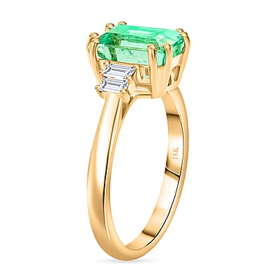 ONE OF A KIND Iliana 18K Yellow Gold AAA Boyaca Colombian Emerald and G-H SI Diamond Ring (Size 7.0) 2.05 ctw