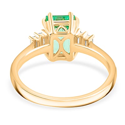ONE OF A KIND Iliana 18K Yellow Gold AAA Boyaca Colombian Emerald and G-H SI Diamond Ring (Size 7.0) 2.05 ctw