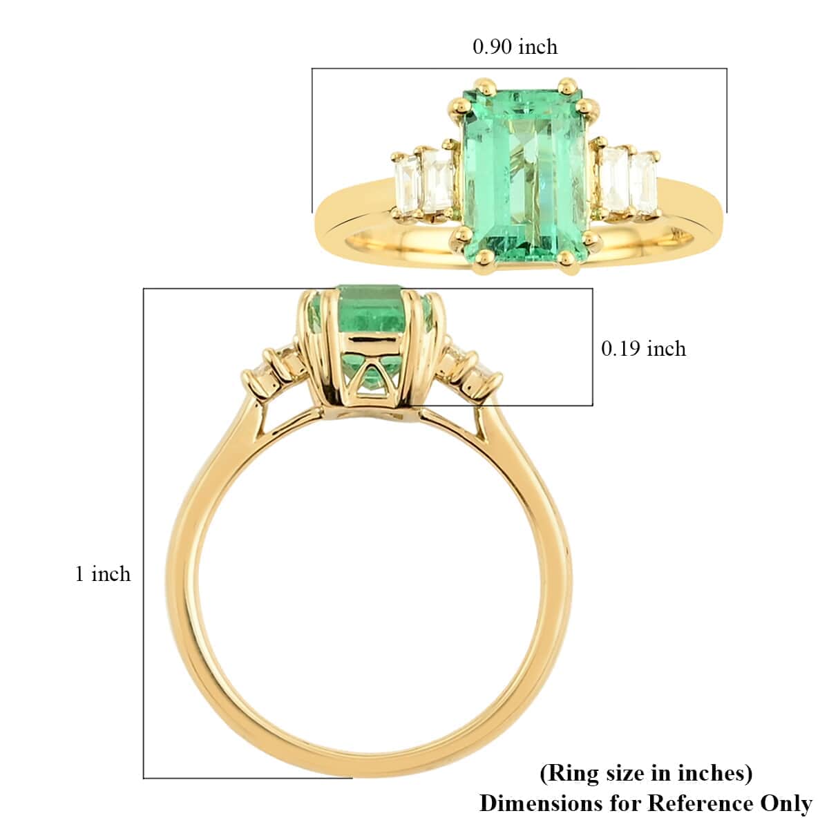 One of a Kind ILIANA 18K Yellow Gold AAA Boyaca Colombian Emerald and Diamond G-H SI Ring 3.85 Grams 2.05 ctw image number 4