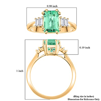 ONE OF A KIND Iliana 18K Yellow Gold AAA Boyaca Colombian Emerald and G-H SI Diamond Ring (Size 7.0) 2.05 ctw