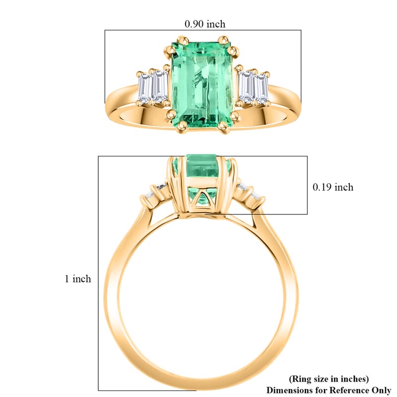 ONE OF A KIND Iliana 18K Yellow Gold AAA Boyaca Colombian Emerald and G-H SI Diamond Ring (Size 7.0) 2.05 ctw