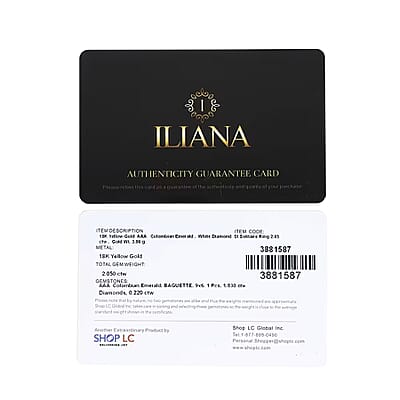 ONE OF A KIND Iliana 18K Yellow Gold AAA Boyaca Colombian Emerald and G-H SI Diamond Ring (Size 7.0) 2.05 ctw