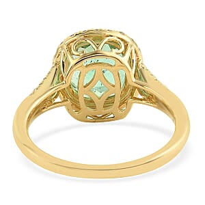 One Of A Kind Iliana 18K Yellow Gold AAA Boyaca Colombian Emerald and G-H SI Diamond Ring (Size 7.0) 4 Grams 3.45 ctw