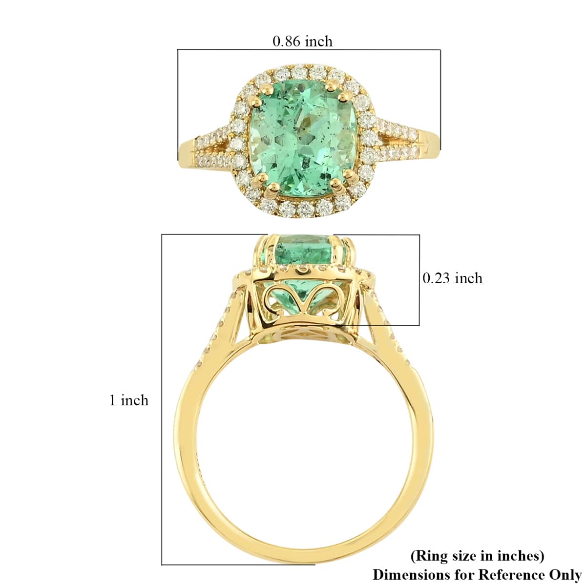 One Of A Kind Iliana 18K Yellow Gold AAA Boyaca Colombian Emerald and G-H SI Diamond Ring (Size 7.0) 4 Grams 3.45 ctw image number 4