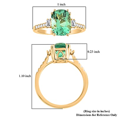 One of a Kind Iliana AAA Boyaca Colombian Emerald and G-H SI Diamond 2.80 ctw Ring in 18K Yellow Gold (Size 7.0) 3.35 Grams