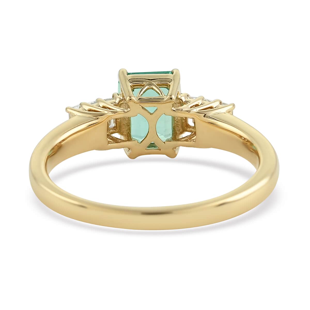 ILIANA AAA Boyaca Colombian Emerald and Diamond G-H SI Solitaire Ring in 18K Yellow Gold 4 Grams 1.50 ctw image number 3