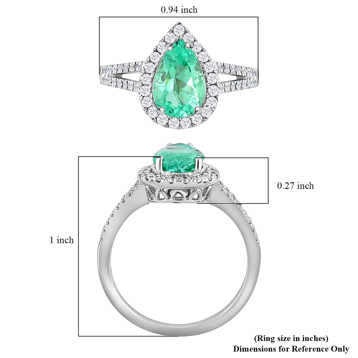 Rhapsody 950 Platinum AAAA Boyaca Colombian Emerald and Diamond E-F VS Split Shank Ring (Size 10.0) 6 Grams 2.00 ctw