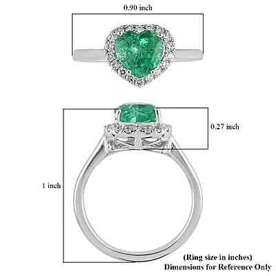 Rhapsody AAAA Boyaca Colombian Emerald and E-F VS Diamond 1.60 ctw Ring in 950 Platinum (Size 7.0) 4.80 Grams