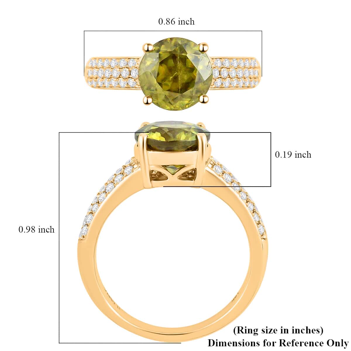 Iliana 18K Yellow Gold AAA Sava Sphene and G-H SI Diamond Ring (Size 6.0) 5.20 Grams 3.00 ctw image number 4