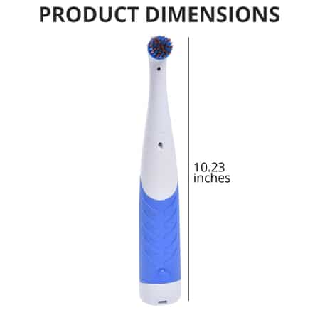 White Electric Household Handheld Cleaner Battery Operated High-speed Cleaning Brush with 4 Interchangeable Brush Heads (4xAA Batteries Not Included) image number 3