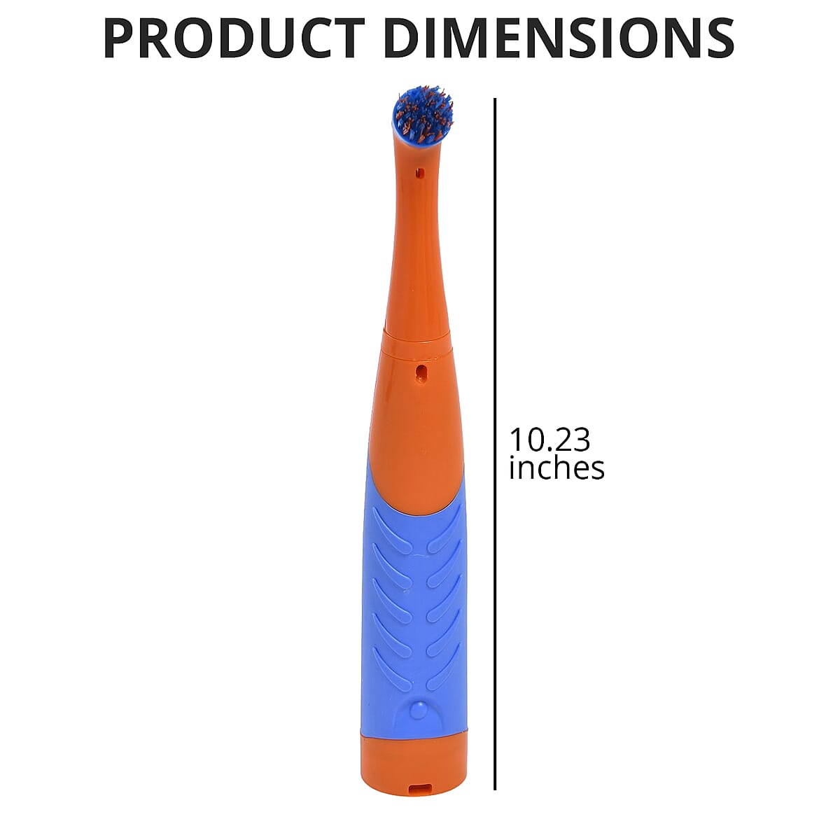 Orange Electric Household Handheld Cleaner Battery Operated High-speed Cleaning Brush with 4 Interchangeable Brush Heads (4xAA Batteries Not Included) image number 3