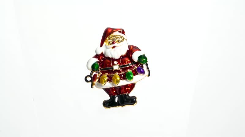 Multi Color Austrian Crystal Christmas Tree Brooch in Goldtone