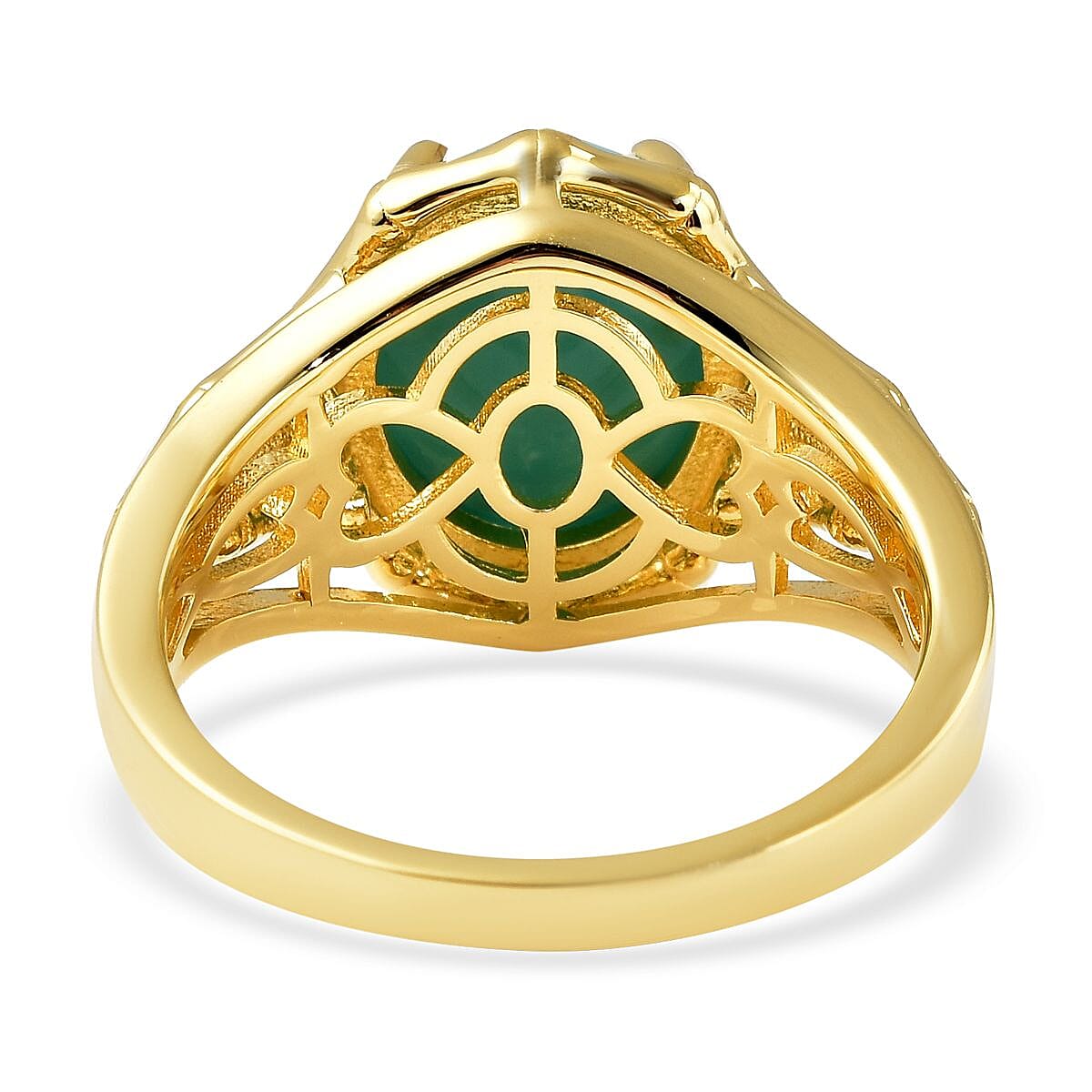 Sleeping Beauty Turquoise Ring in Vermeil Yellow Gold Over Sterling Silver (Size 10.0) 4.00 ctw