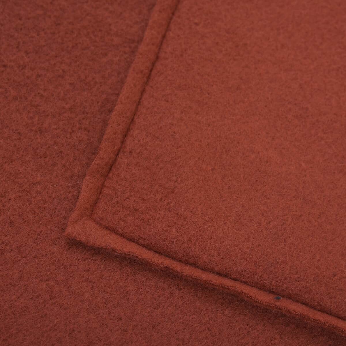 Homesmart 2 in 1 Red Solid Fleece Travel Blanket with Folded Storage Pocket (Microfiber) image number 2