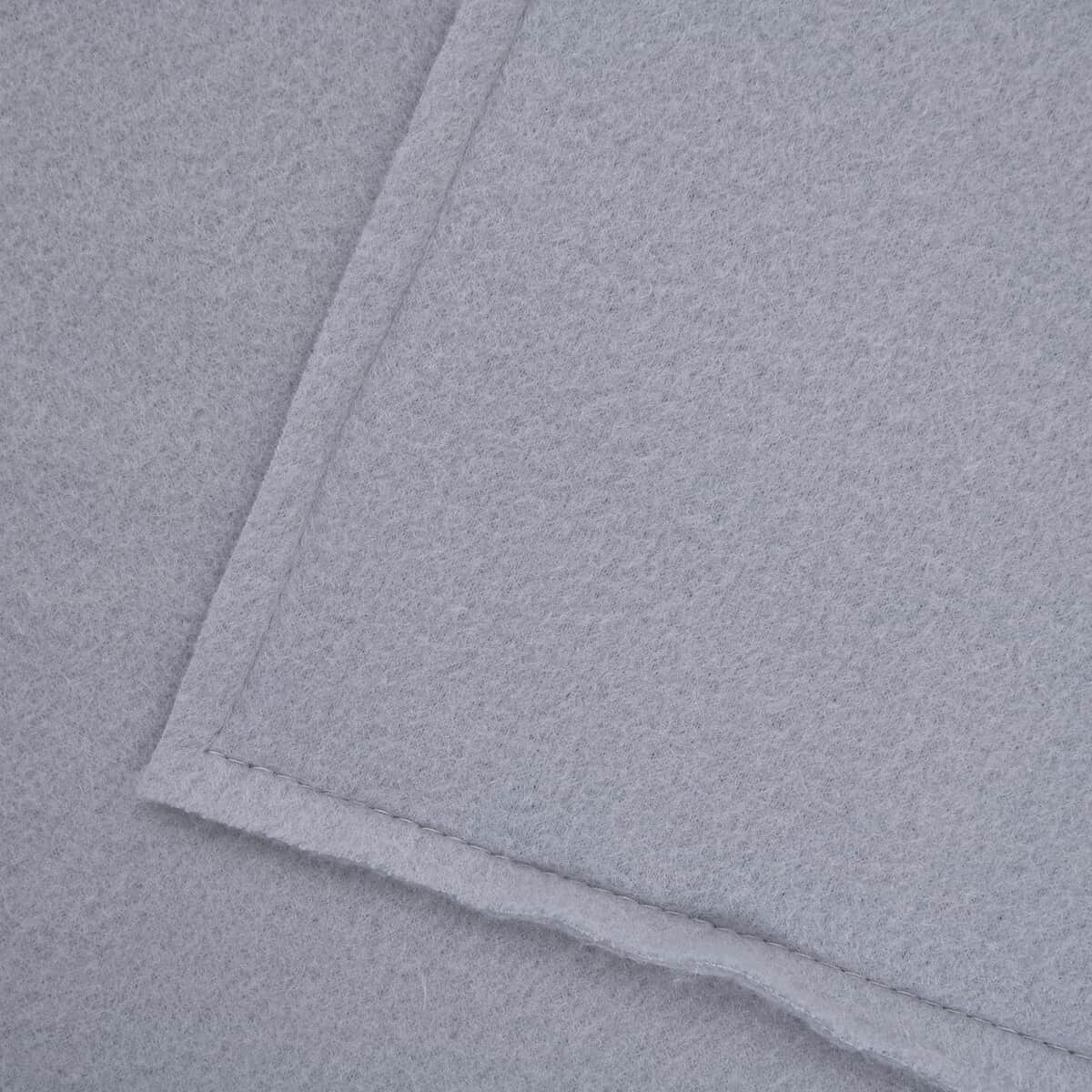 Homesmart 2 in 1 Gray Solid Fleece Travel Blanket with Folded Storage Pocket (Microfiber) image number 2