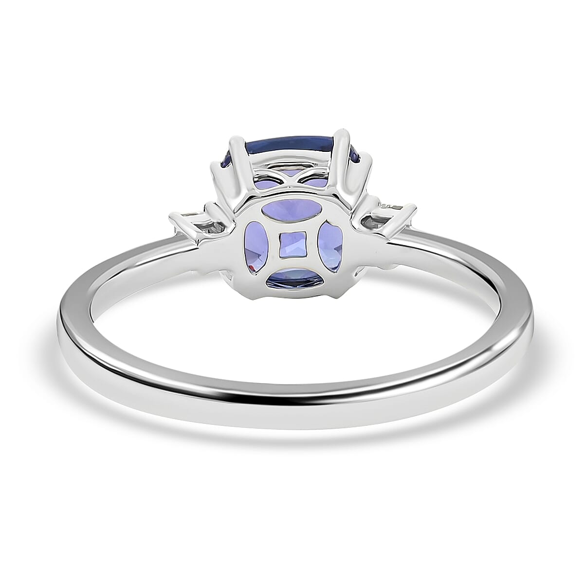 Rhapsody 950 Platinum AAAA Tanzanite and E-F VS Diamond Ring (Size 7.0) 4.45 Grams 1.80 ctw image number 3