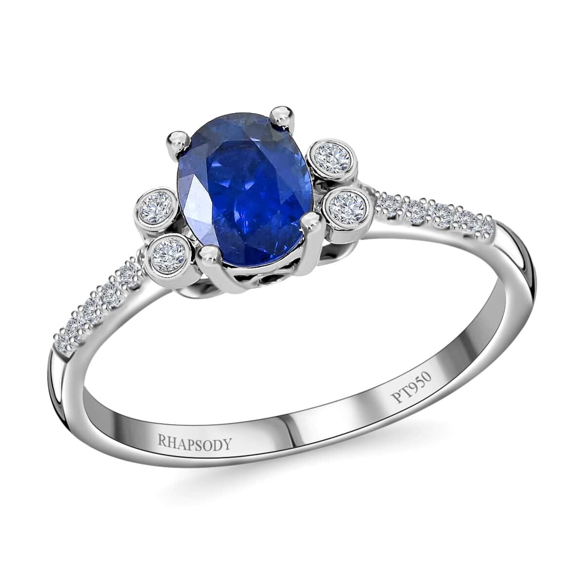 Rhapsody 950 Platinum AAAA Ceylon Sapphire and E-F VS Diamond Ring (Size 6.0) 1.50 ctw image number 0