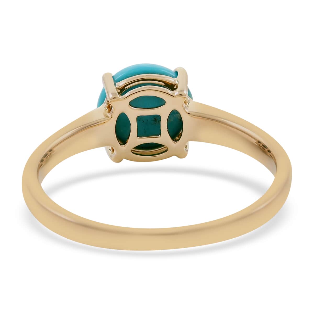 LUXORO 10K Yellow Gold AAA AMERICAN Natural Sleeping Beauty Turquoise and G-H I2 Diamond Ring 2.15 Grams 1.60 ctw image number 3