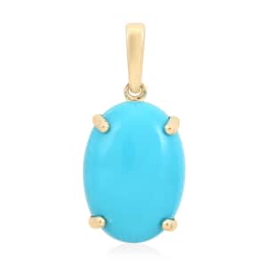 Luxoro 10K Yellow Gold AAA Sleeping Beauty Turquoise Pendant 4.60 ctw