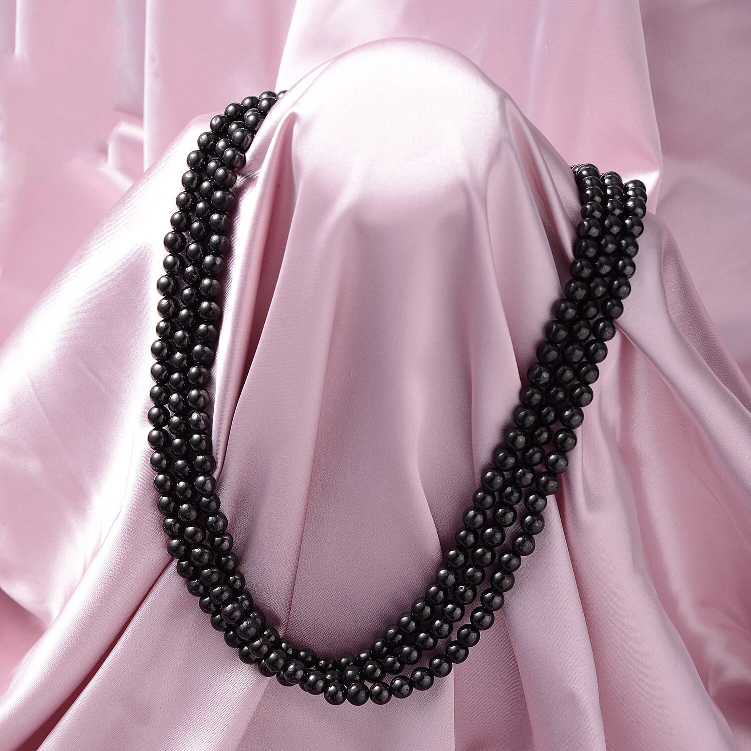 Shungite 5-7mm Beaded Necklace 60 inches 391.00 ctw