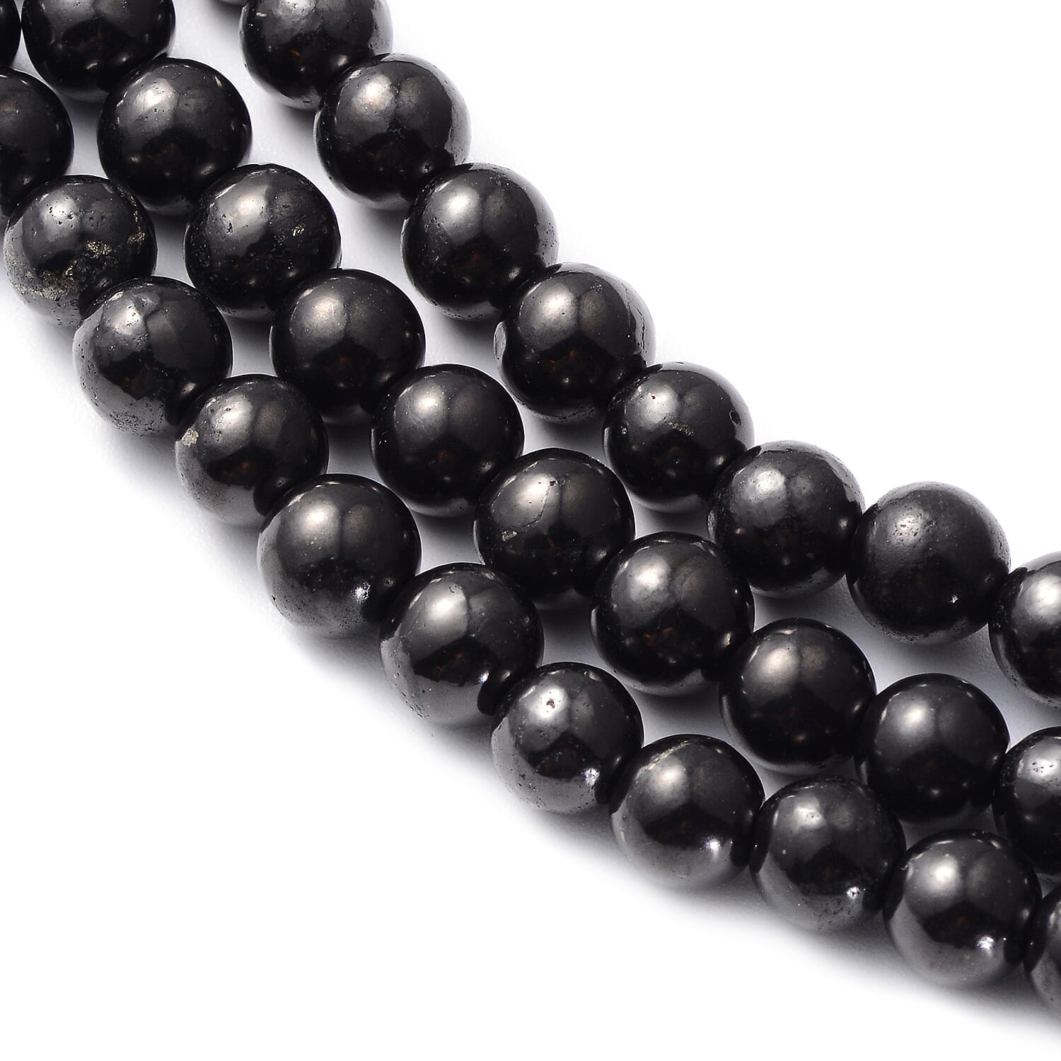 Shungite 5-7mm Beaded Necklace 60 inches 391.00 ctw