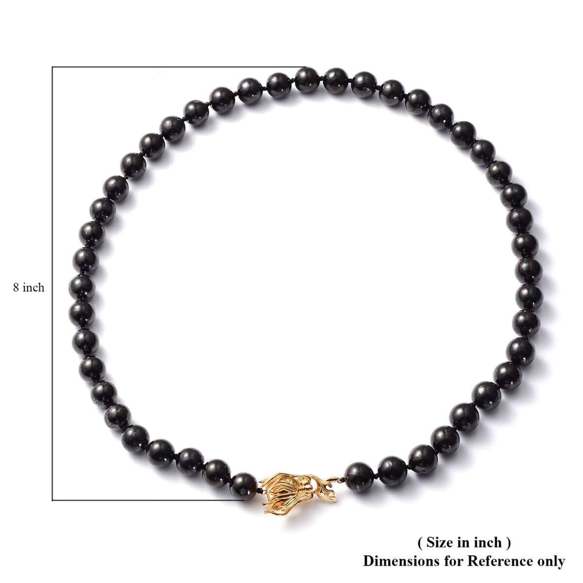 Shungite Beaded Necklace with Dragon Charm 20 Inches in Vermeil Yellow Gold Over Sterling Silver 288.50 ctw image number 4
