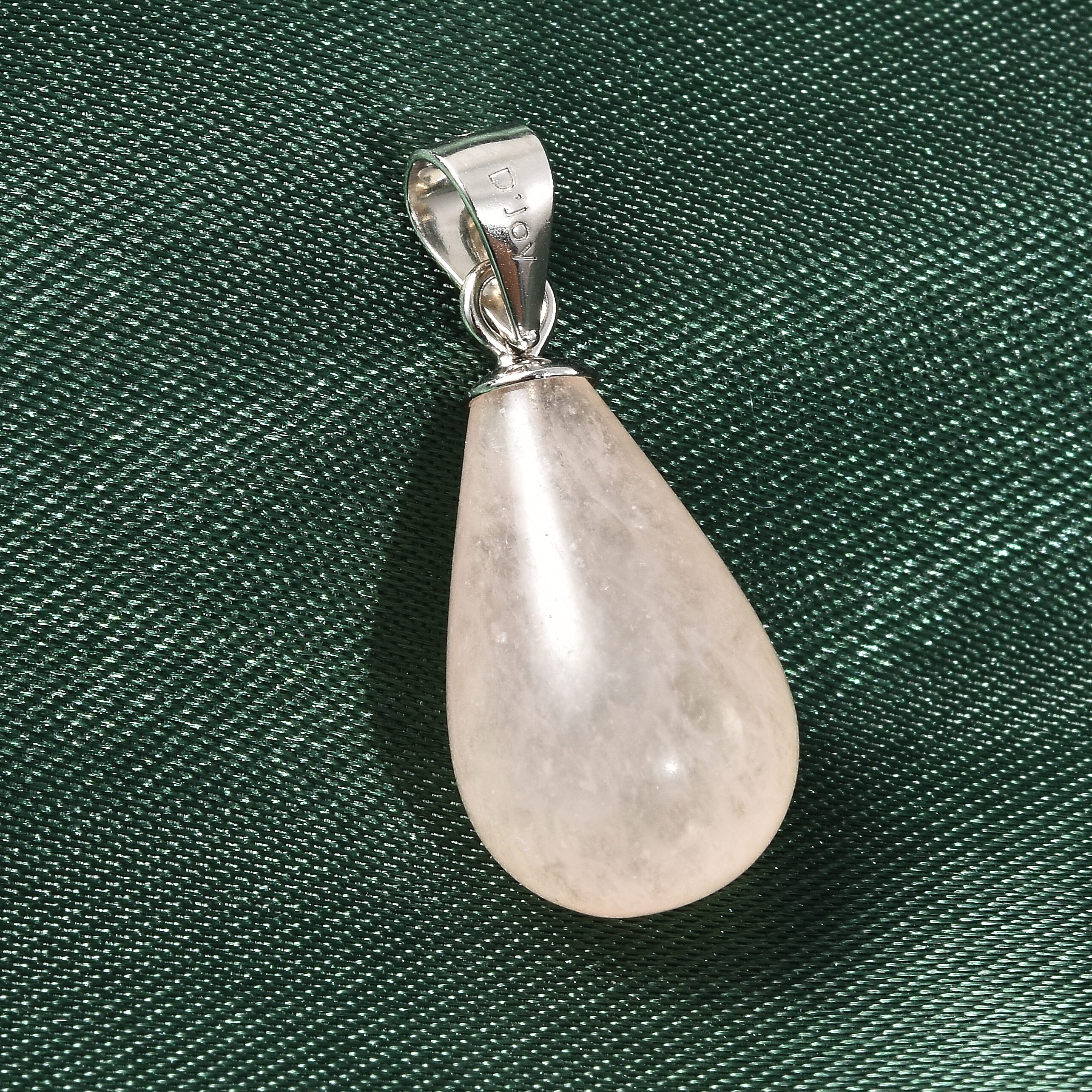 Pink Morganite Drop Shape Pendant in Rhodium Over Sterling Silver 10.00 ctw