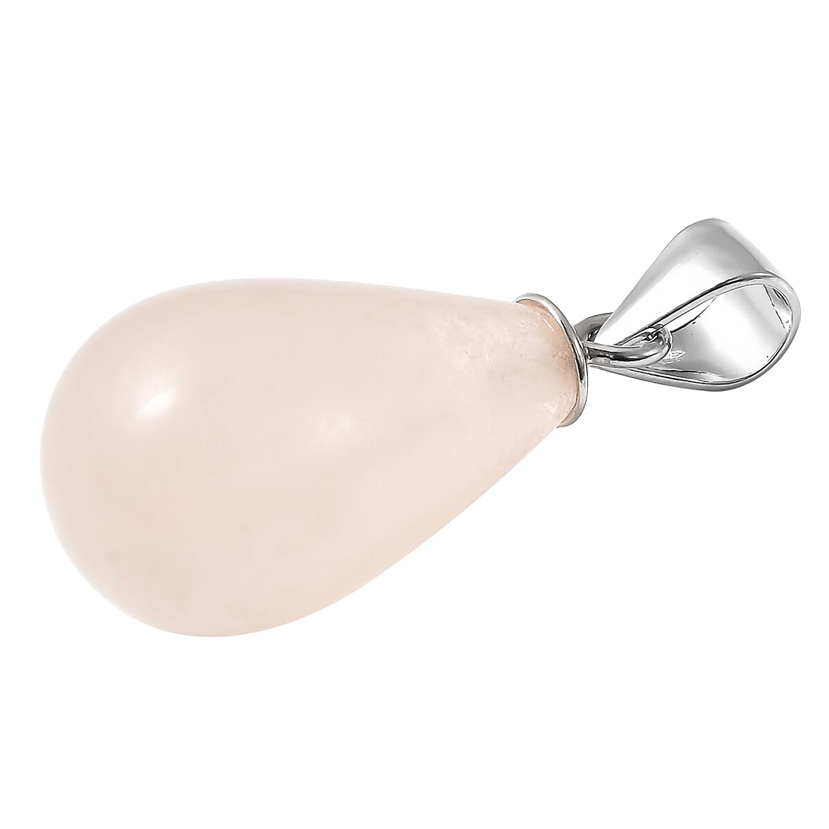 Pink Morganite Drop Shape Pendant in Rhodium Over Sterling Silver 10.00 ctw