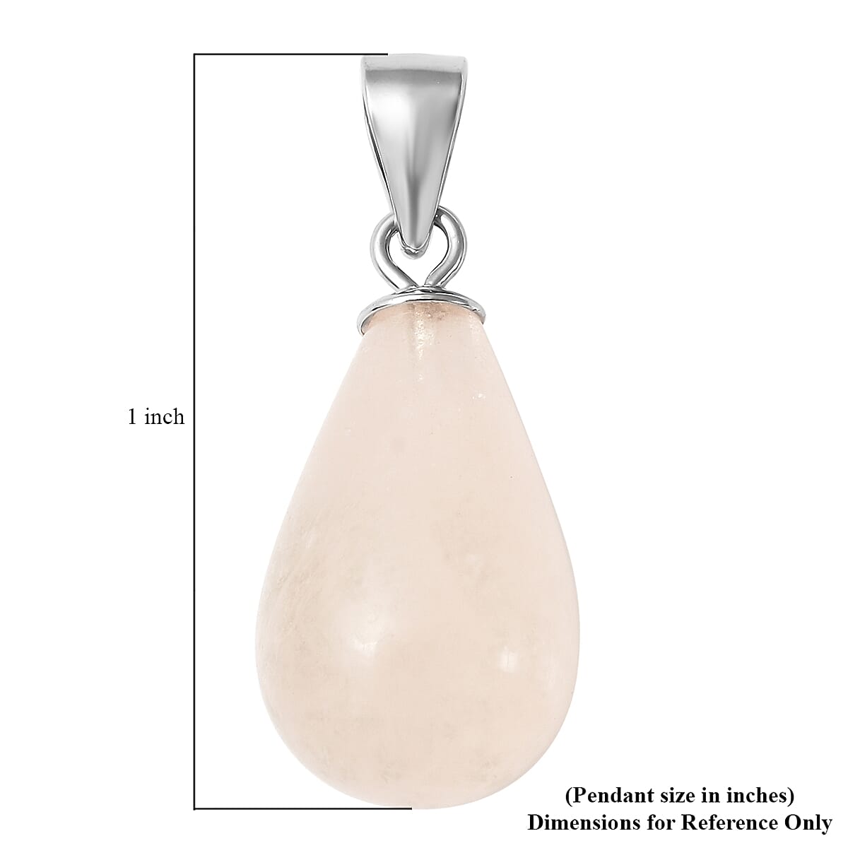 Pink Morganite Drop Shape Pendant in Rhodium Over Sterling Silver 10.00 ctw