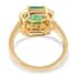 Iliana 18K Yellow Gold AAA Kagem Zambian Emerald and G-H SI Diamond Ring (Size 7.0) 2.00 ctw image number 4