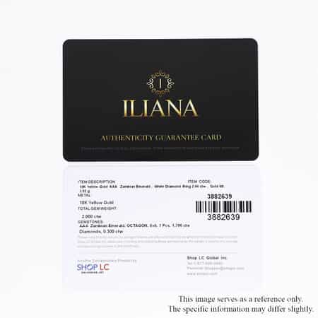 Iliana 18K Yellow Gold AAA Kagem Zambian Emerald and G-H SI Diamond Ring (Size 7.0) 2.00 ctw image number 6