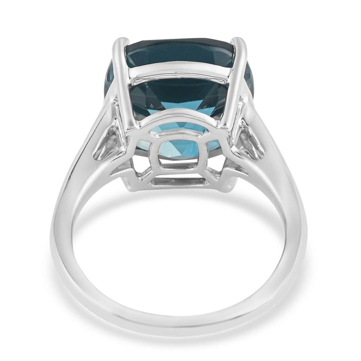 Luxoro 10K White Gold AAA London Blue Topaz Solitaire Ring (Size 7.0) 9.00 ctw image number 4