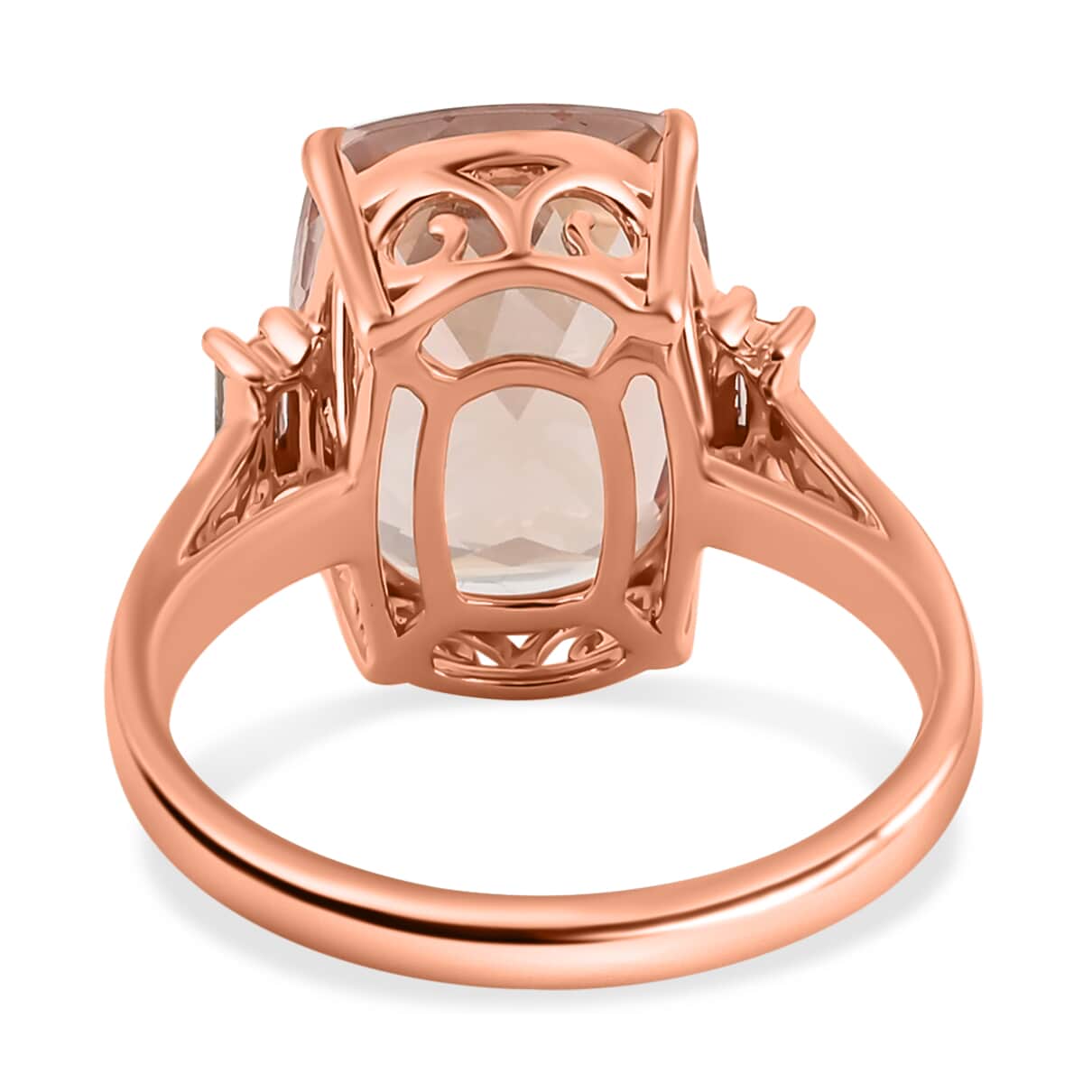 ILIANA 18K Rose Gold AAA Marropino Morganite and Diamond G-H SI Solitaire Ring (Size 7.0) 4.40 Grams 6.30 ctw image number 4