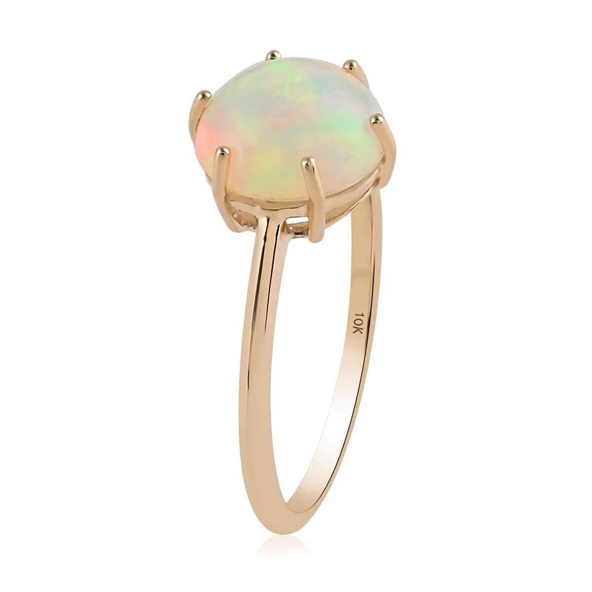 LUXORO 10K Yellow Gold AAA Ethiopian Welo Opal Solitaire Ring (Size 10.0) 2.50 ctw image number 2