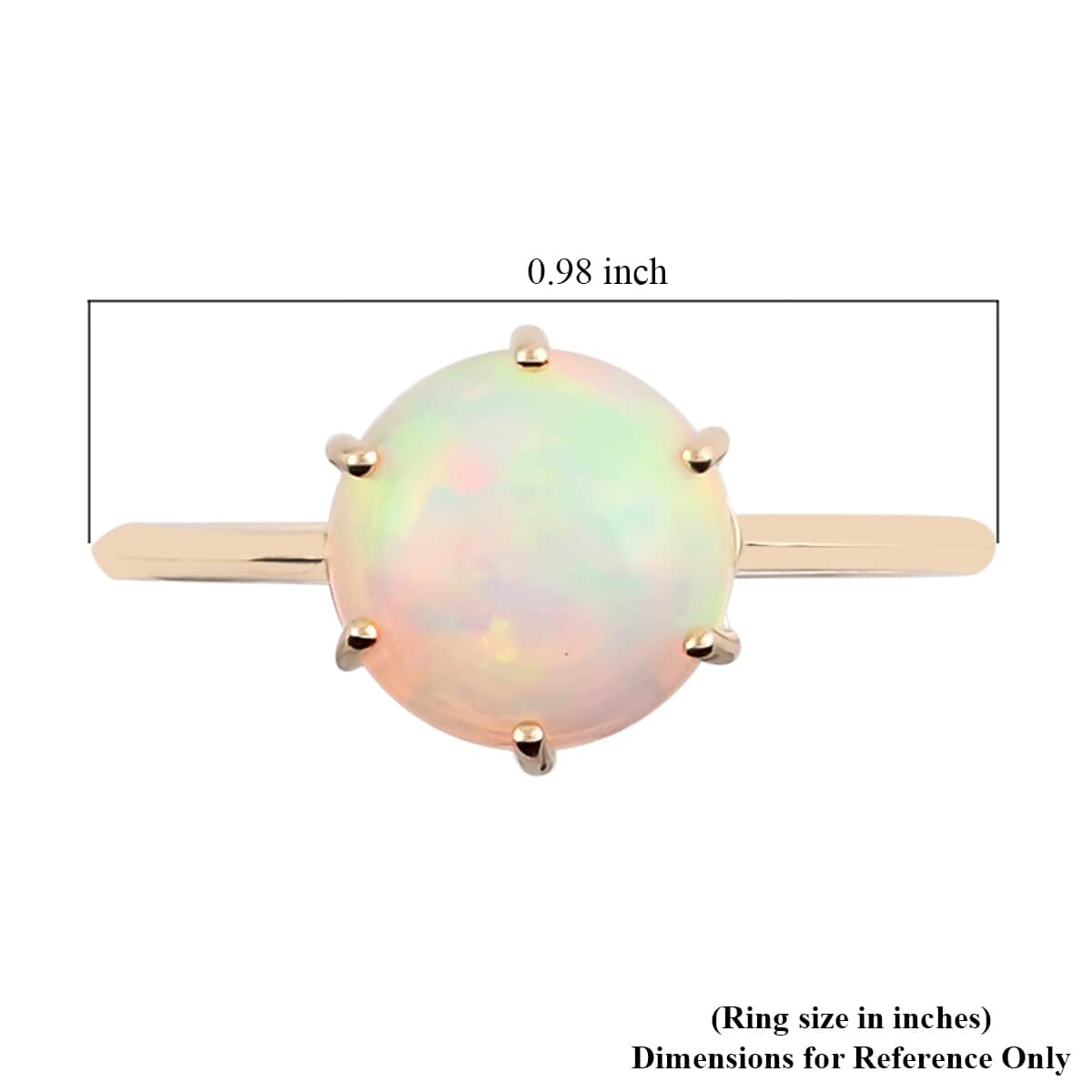 LUXORO 10K Yellow Gold AAA Ethiopian Welo Opal Solitaire Ring (Size 10.0) 2.50 ctw image number 4