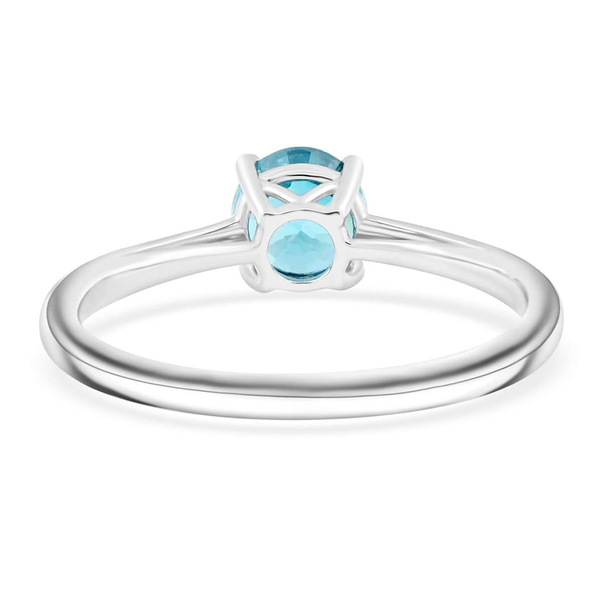 Certified Luxoro 10K White Gold AAAA Blue Zircon Solitaire Ring (Size 8.0) 1.60 ctw image number 4