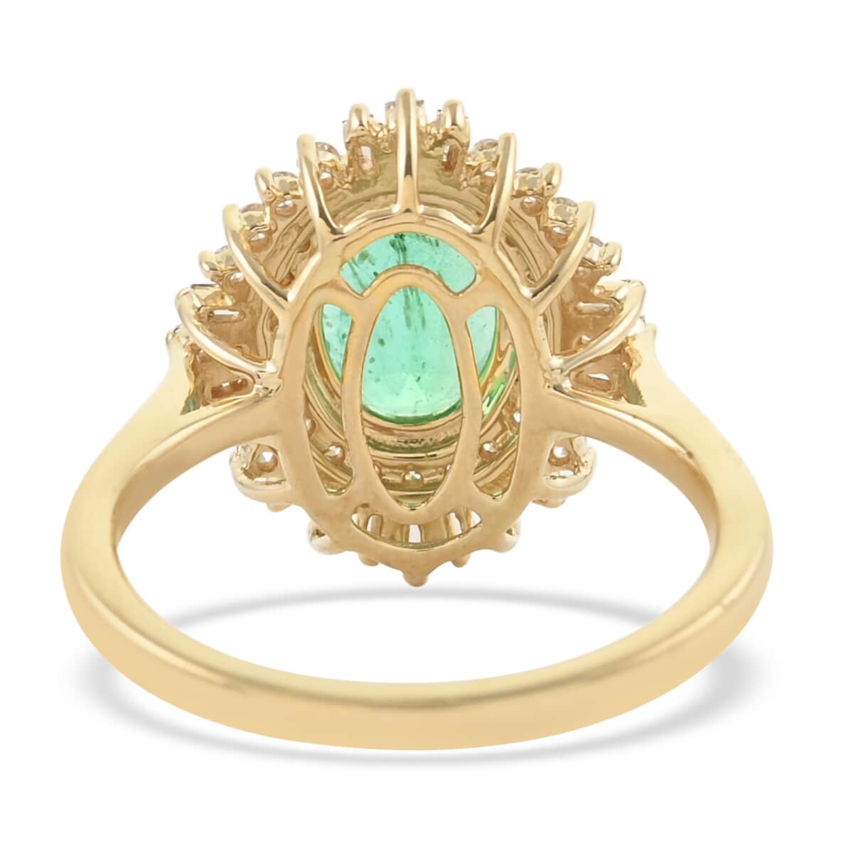 Iliana 18K Yellow Gold AAA Ethiopian Emerald and G-H SI Diamond Cocktail Ring (Size 9.0) 5.35 Grams 2.30 ctw image number 4