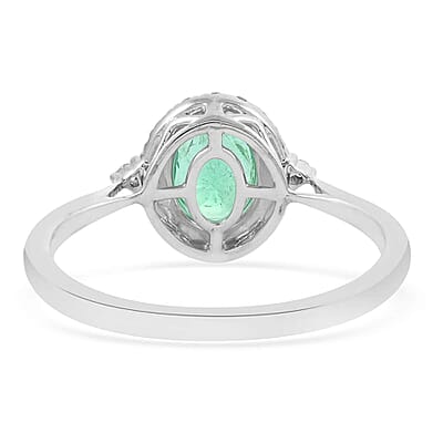 Rhapsody 950 Platinum AAAA Ethiopian Emerald and E-F VS Diamond Ring (Size 10.0) 5.90 Grams 1.50 ctw