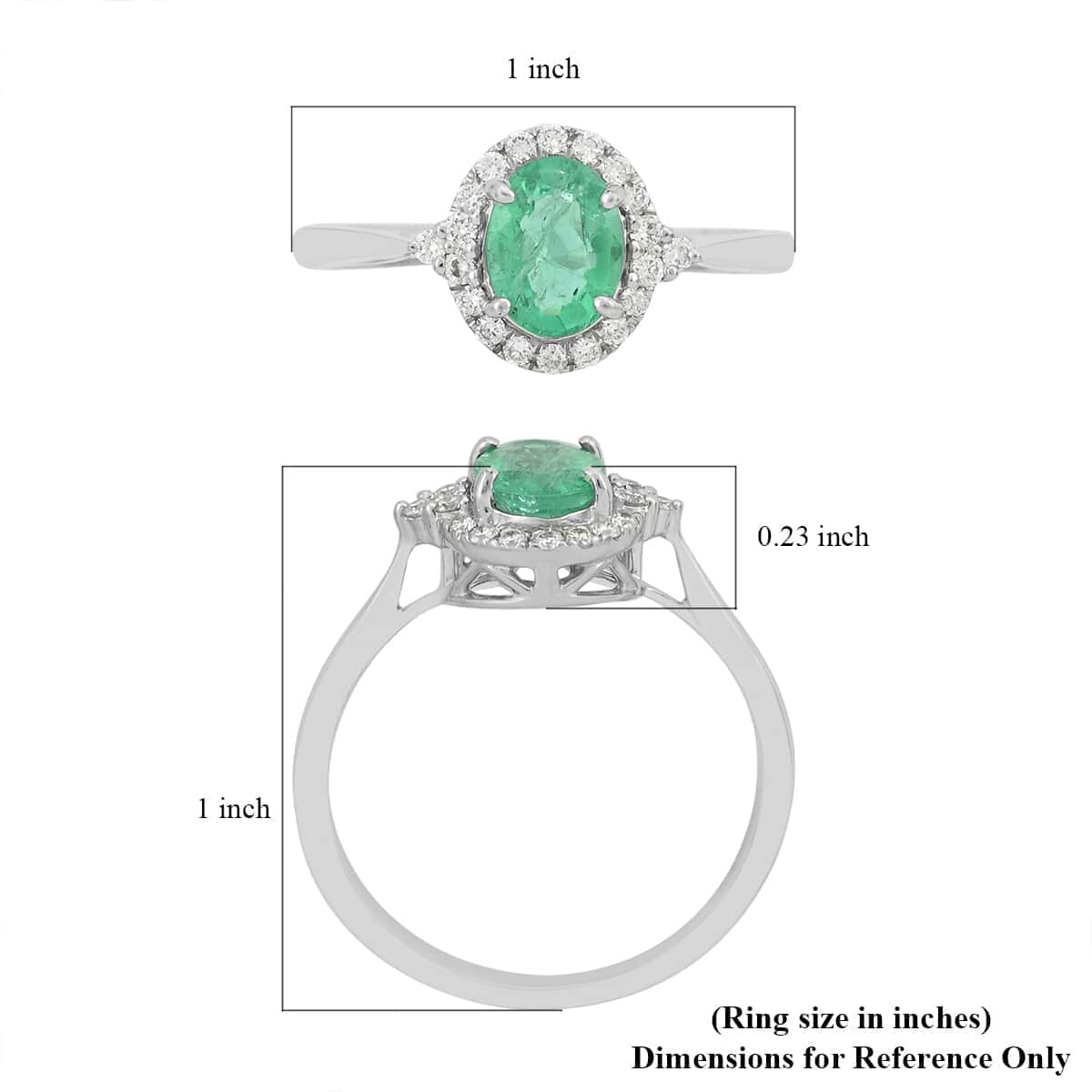 RHAPSODY 950 Platinum AAAA Ethiopian Emerald, Diamond (E-F, VS) (0.28 cts) Halo Ring (5.90 g) 1.50 ctw image number 5