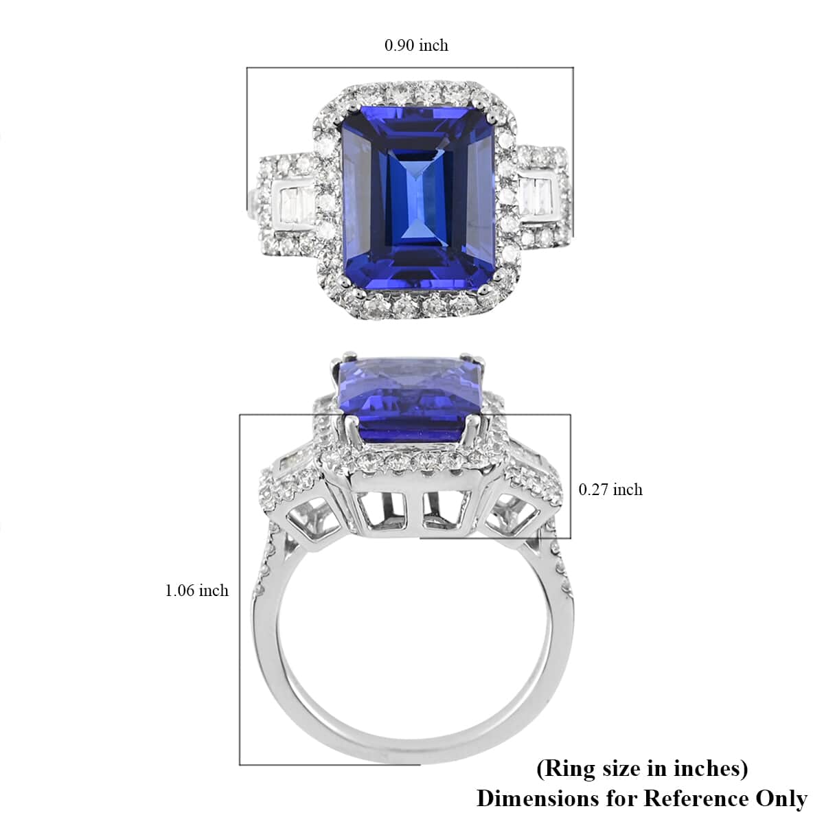 Rhapsody 950 Platinum AAAA Tanzanite and E-F VS Diamond Ring (Size 7.0) 10.20 Grams 6.00 ctw image number 5