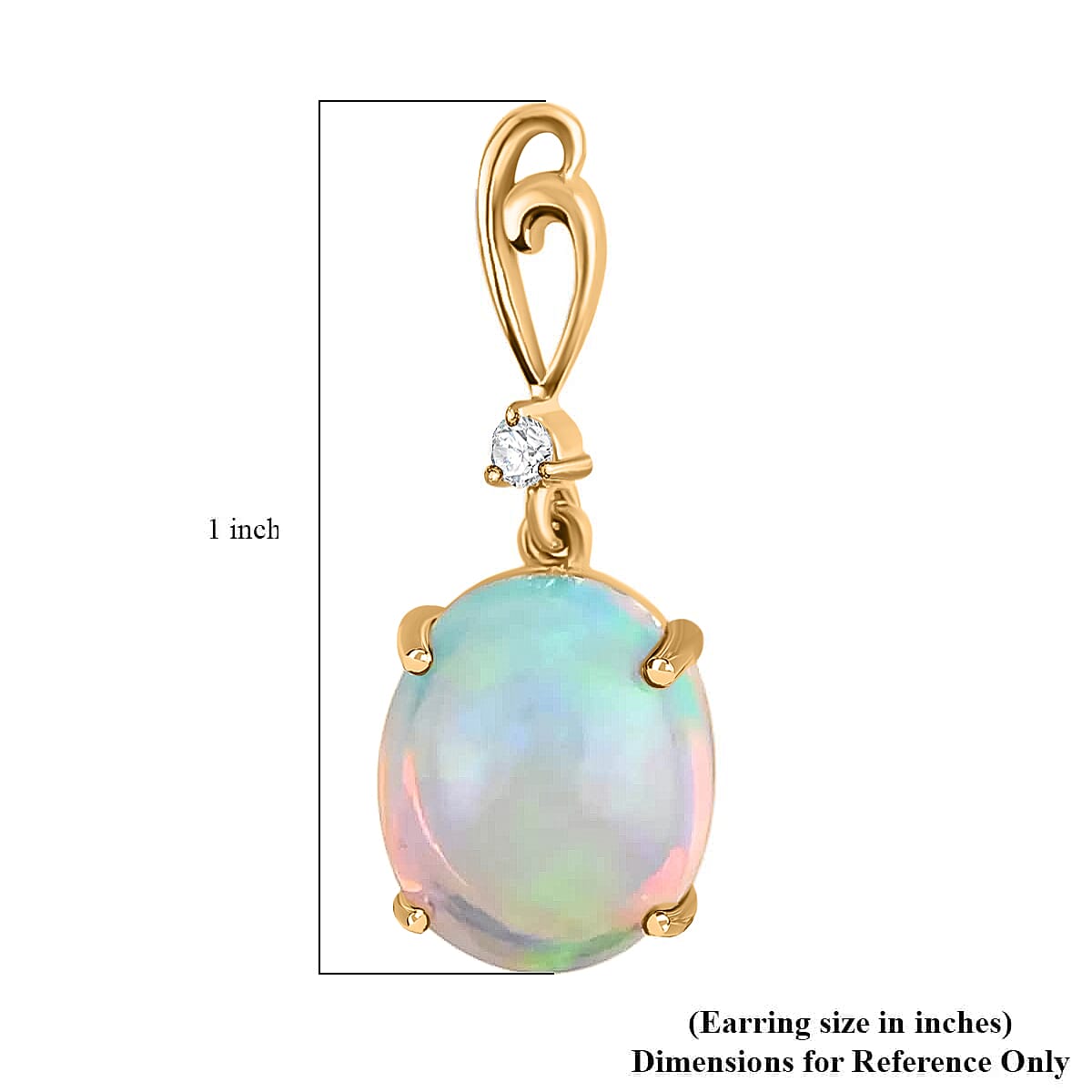 Luxoro AAA Ethiopian Opal Earrings, Certified & Appraised Ethiopian Welo Opal Drop Earrings, 10K Yellow Gold Earrings, Gold Drop Earrings, Diamond Accent Earrings 5.00 ctw