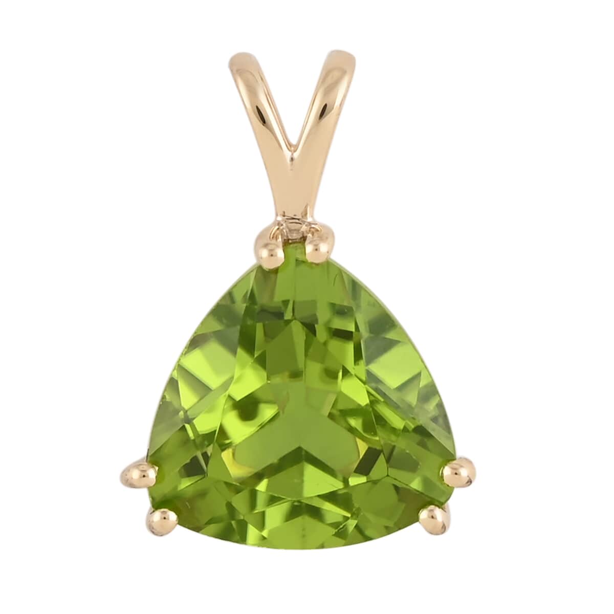 LUXORO 10K Yellow Gold AAA Peridot Solitaire Pendant 2.75 ctw image number 0