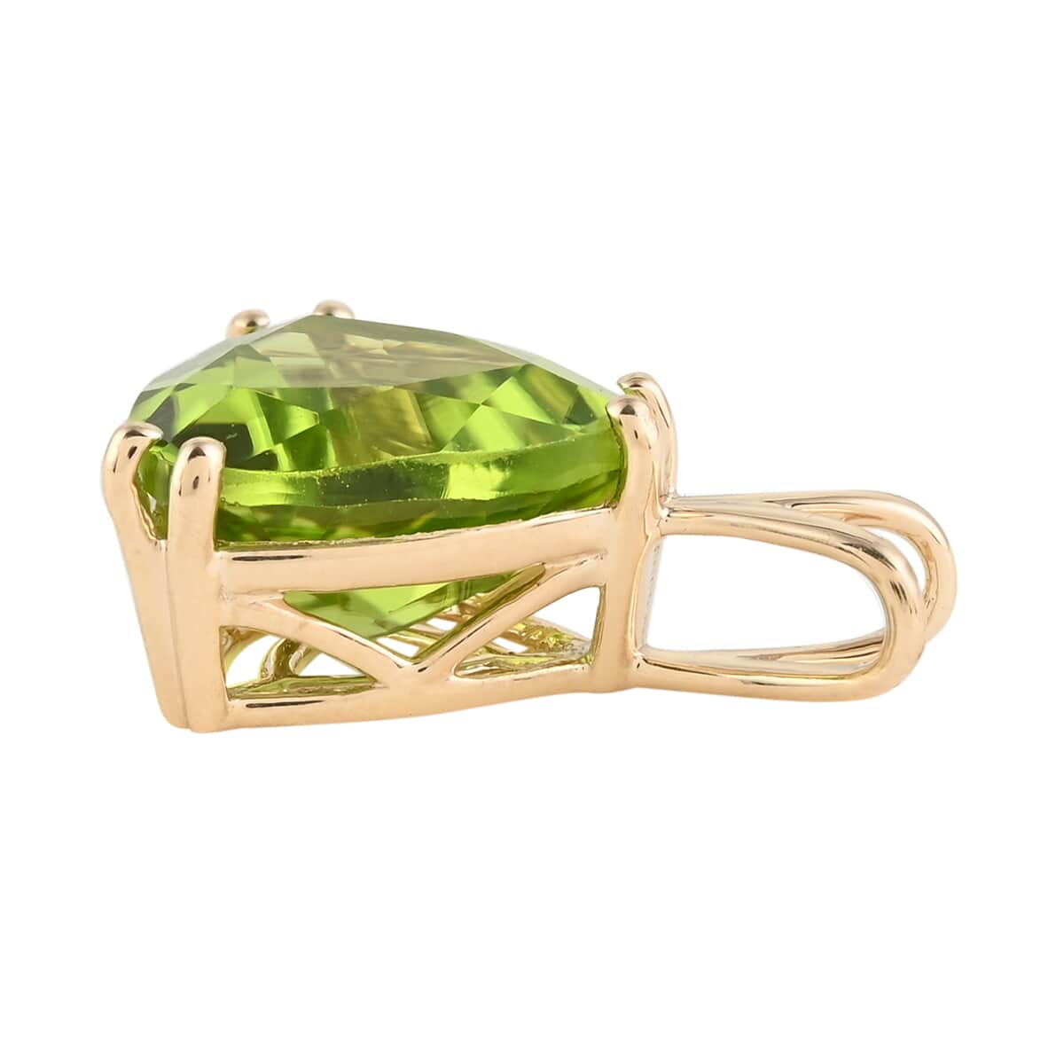 LUXORO 10K Yellow Gold AAA Peridot Solitaire Pendant 2.75 ctw image number 2
