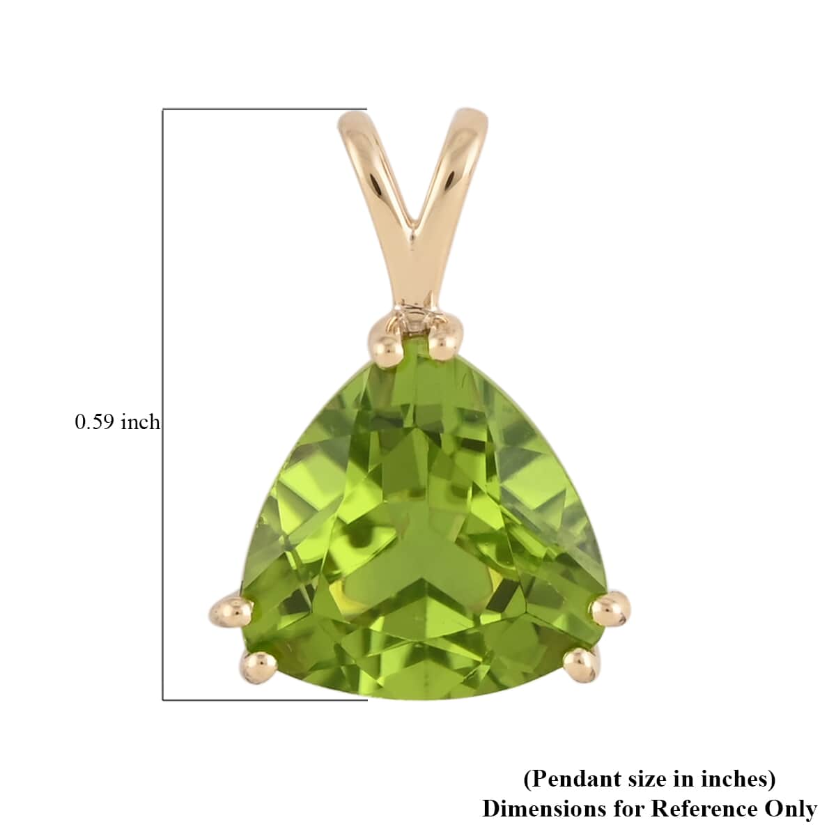 LUXORO 10K Yellow Gold AAA Peridot Solitaire Pendant 2.75 ctw image number 3