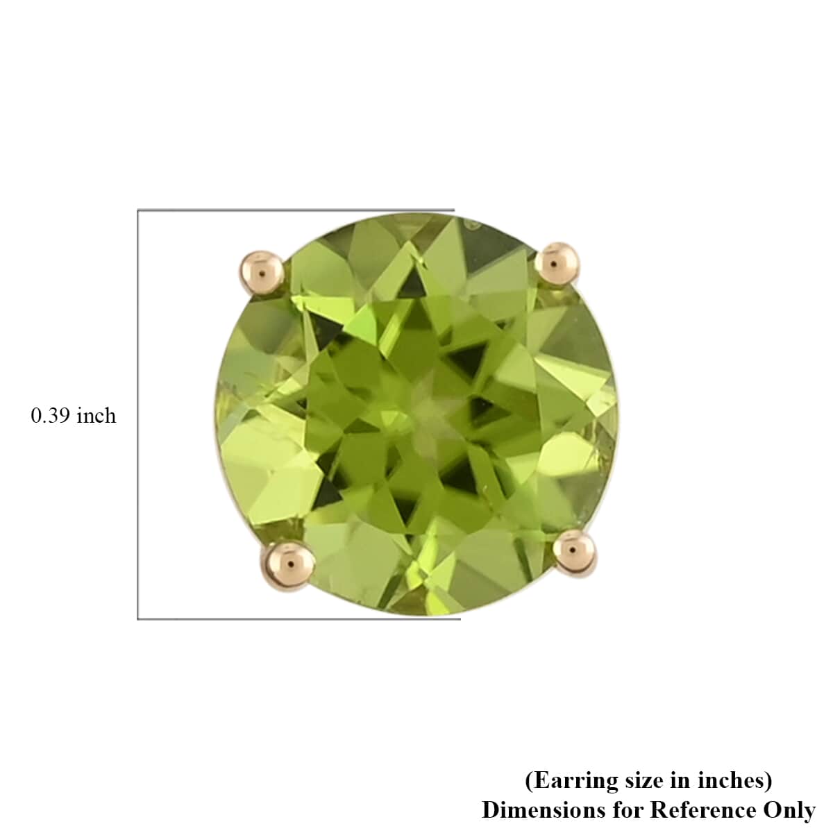 LUXORO 10K Yellow Gold AAA Peridot Solitaire Stud Earrings 4.00 ctw image number 4