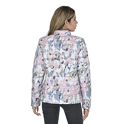 Tamsy Solid Green & Reversible Flower Print Padded Jacket - Size 6