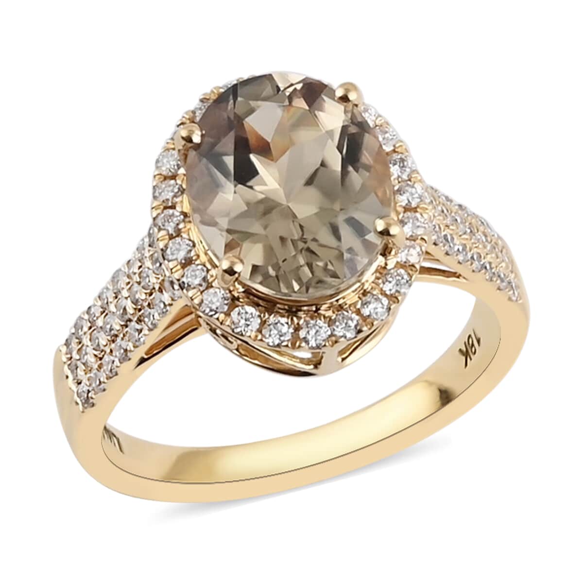 Iliana 18K Yellow Gold AAA Turkizite and G-H SI Diamond Ring (Size 10.0) 4 Grams 3.35 ctw image number 0