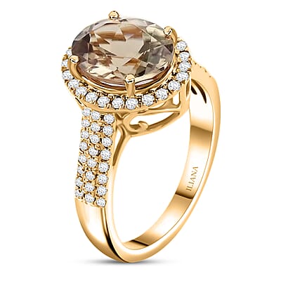 Iliana 18K Yellow Gold AAA Turkizite and G-H SI Diamond Ring (Size 10.0) 4 Grams 3.35 ctw