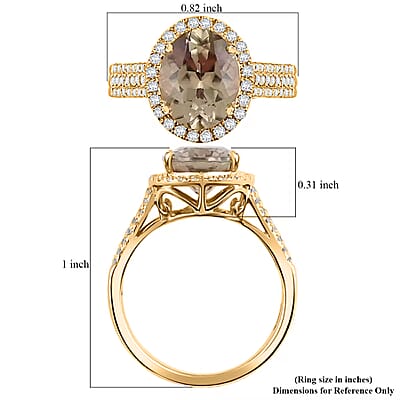 Iliana 18K Yellow Gold AAA Turkizite and G-H SI Diamond Ring (Size 10.0) 4 Grams 3.35 ctw